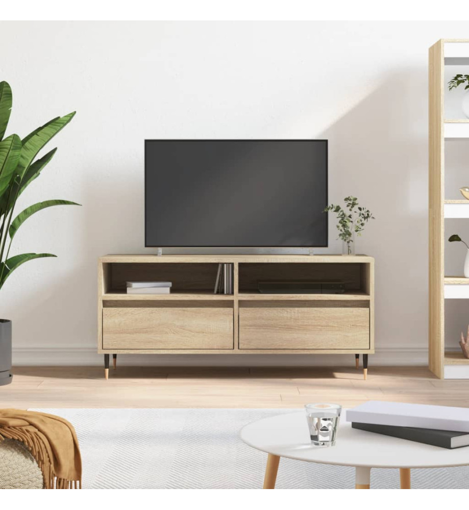 Meuble TV chêne sonoma 100x34,5x44,5 cm bois d'ingénierie