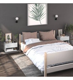 Tables de chevet murales 2 pcs Blanc brillant