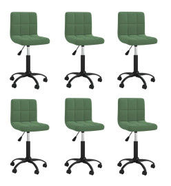 Chaises pivotantes à manger lot de 6 vert foncé velours