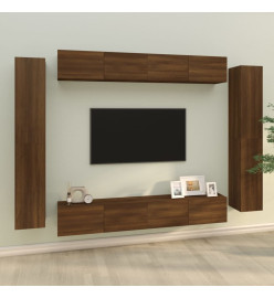 Ensemble de meubles TV 8 pcs Chêne marron Bois d'ingénierie