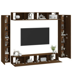 Ensemble de meubles TV 8 pcs Chêne marron Bois d'ingénierie