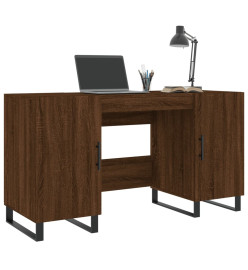 Bureau chêne marron 140x50x75 cm bois d'ingénierie