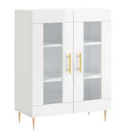 Buffet Blanc brillant 69,5x34x90 cm Bois d'ingénierie