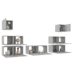 Ensemble de meubles TV 7 pcs Sonoma gris Bois d'ingénierie