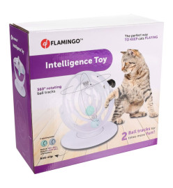 FLAMINGO Jouet électronique pour chat Dita Roue rotative Blanc