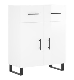 Buffet Blanc brillant 69,5x34x90 cm Bois d'ingénierie