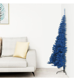 Demi sapin de Noël artificiel avec support Bleu 180 cm PVC