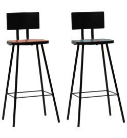 Mobilier de bar 3 pcs Bois de récupération massif Multicolore