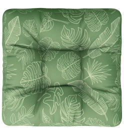 Coussin de palette motif de feuilles 50x50x12 cm tissu