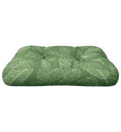 Coussin de palette motif de feuilles 50x50x12 cm tissu