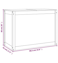 Boîte à linge Marron miel 88,5x44x66 cm Bois massif de pin