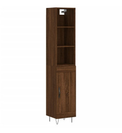 Buffet haut Chêne marron 34,5x34x180 cm Bois d'ingénierie