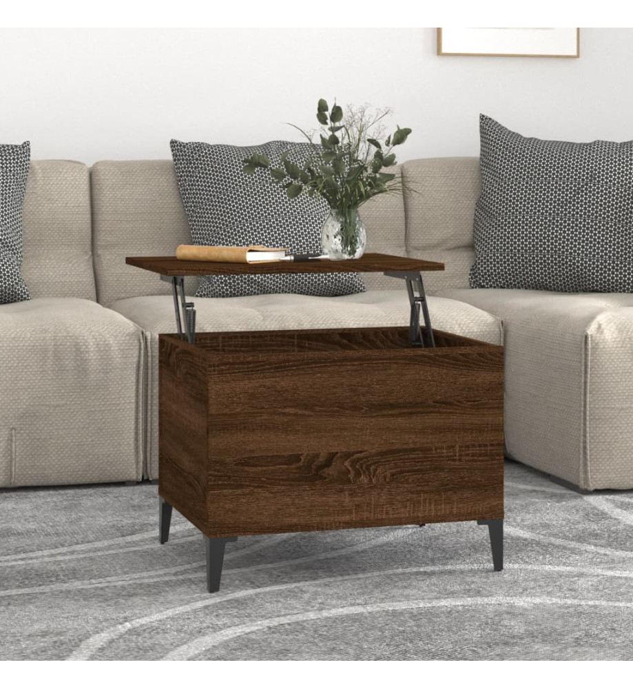 Table basse Chêne marron 60x44,5x45 cm Bois d'ingénierie