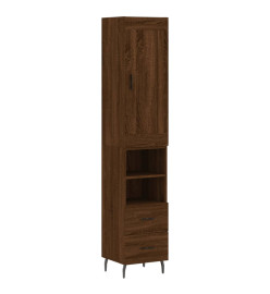 Buffet haut Chêne marron 34,5x34x180 cm Bois d'ingénierie