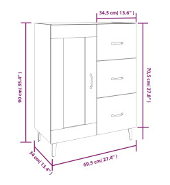 Buffet Chêne marron 69,5x34x90 cm Bois d'ingénierie