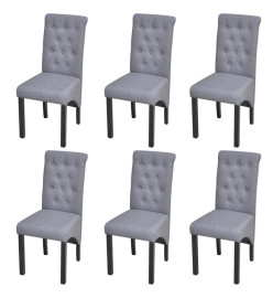 Chaises à manger lot de 6 gris clair tissu