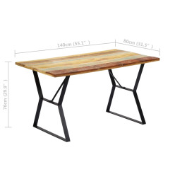 Table de salle à manger 140x80x76cm Bois de récupération massif