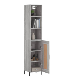 Buffet haut Sonoma gris 34,5x34x180 cm Bois d'ingénierie