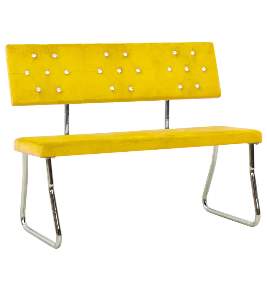 Banc 110 cm Jaune moutarde Velours