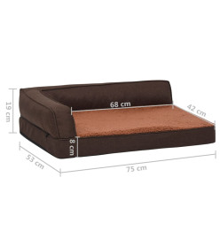 Matelas de lit ergonomique de chien 75x53 cm Polaire aspect lin