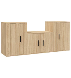 Ensemble de meubles TV 3 pcs Chêne sonoma Bois d'ingénierie