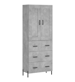 Buffet haut Gris béton 69,5x34x180 cm Bois d'ingénierie