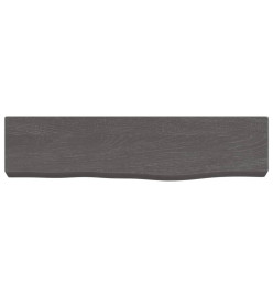 Étagère murale gris foncé 40x10x4 cm bois chêne massif traité