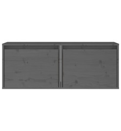 Armoires murales 2 pcs Gris 45x30x35 cm Bois de pin massif