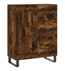 Buffet chêne fumé 69,5x34x90 cm bois d'ingénierie