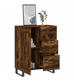 Buffet chêne fumé 69,5x34x90 cm bois d'ingénierie