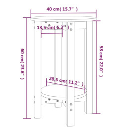 Table basse Noir Ø 40x60 cm Bois massif de pin