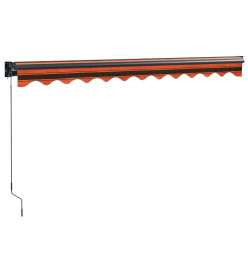 Auvent rétractable orange et marron 3x2,5 m tissu et aluminium