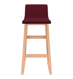 Tabourets de bar lot de 2 rouge bordeaux tissu