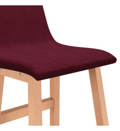 Tabourets de bar lot de 2 rouge bordeaux tissu