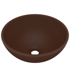 Lavabo rond salle de bain Marron foncé mat 32,5x14 cm Céramique