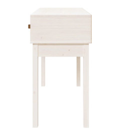 Table console Blanc 114x40x75 cm Bois massif de pin