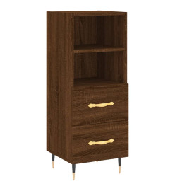 Buffet haut Chêne marron 34,5x34x180 cm Bois d'ingénierie