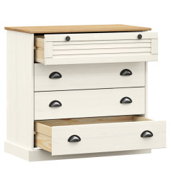 Commode VIGO blanc 80x40x76 cm bois massif de pin