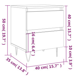 Table de chevet Blanc 40x35x50 cm Bois d’ingénierie