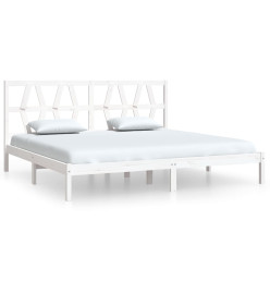 Cadre de lit Blanc Bois de pin massif 200x200 cm