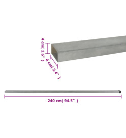 Poteaux de clôture de jardin 20 pcs argenté 240 cm acier