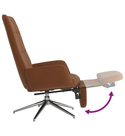 Chaise de relaxation avec repose-pied Marron Tissu microfibre