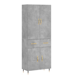 Buffet haut Gris béton 69,5x34x180 cm Bois d'ingénierie