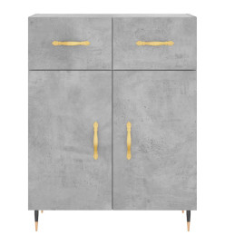 Buffet haut Gris béton 69,5x34x180 cm Bois d'ingénierie