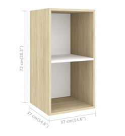 Ensemble de meuble TV 3 pcs Blanc et chêne sonoma Aggloméré