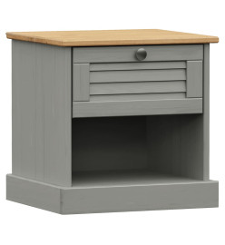 Table de chevet VIGO gris 42x35x40 cm bois de pin massif