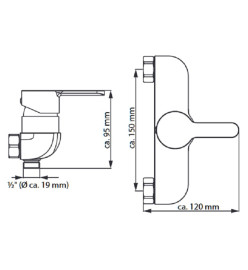 EISL Mitigeur de douche DIZIANI blanc-chrome