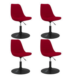 Chaises à dîner pivotantes 4 pcs Rouge Velours