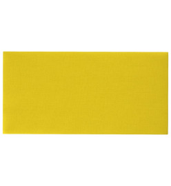 Panneaux muraux 12 pcs Jaune 30x15 cm Tissu 0,54 m²