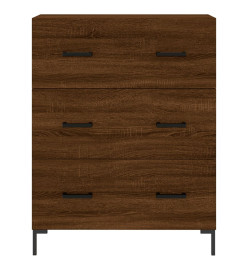 Buffet haut Chêne marron 69,5x34x180 cm Bois d'ingénierie